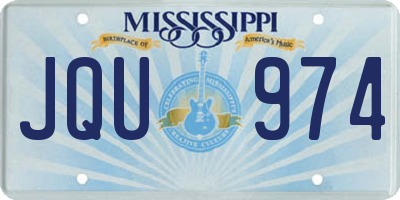 MS license plate JQU974