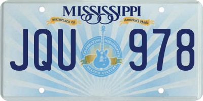 MS license plate JQU978