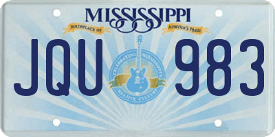 MS license plate JQU983