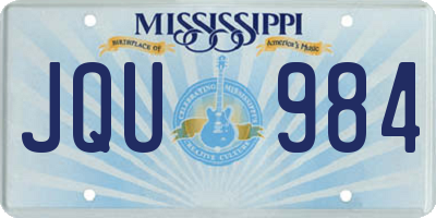 MS license plate JQU984