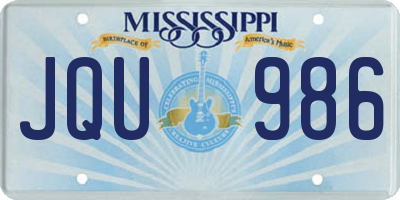 MS license plate JQU986