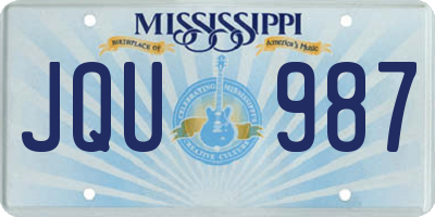 MS license plate JQU987