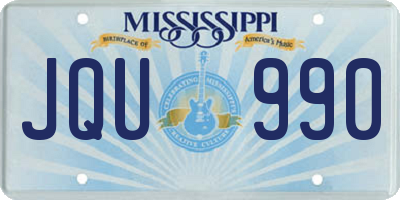 MS license plate JQU990