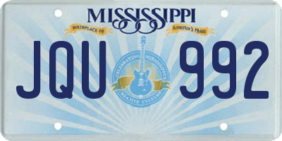 MS license plate JQU992