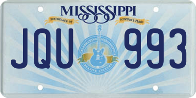 MS license plate JQU993