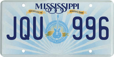 MS license plate JQU996