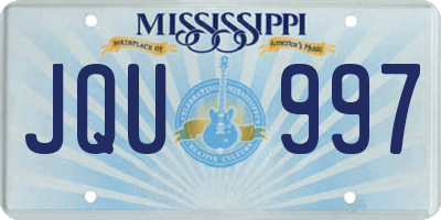 MS license plate JQU997