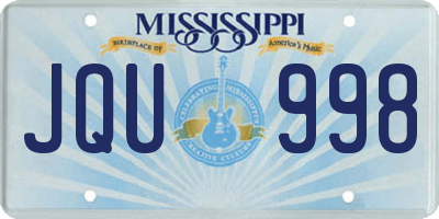 MS license plate JQU998