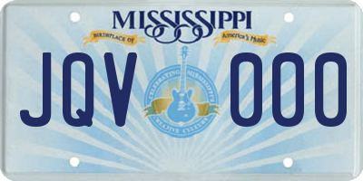 MS license plate JQV000