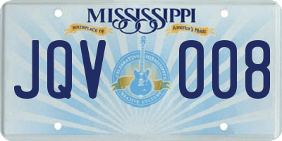 MS license plate JQV008