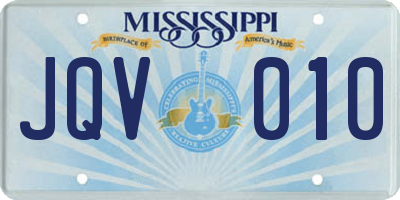MS license plate JQV010