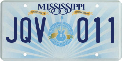 MS license plate JQV011