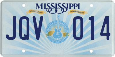 MS license plate JQV014