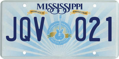 MS license plate JQV021