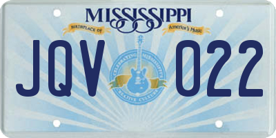MS license plate JQV022