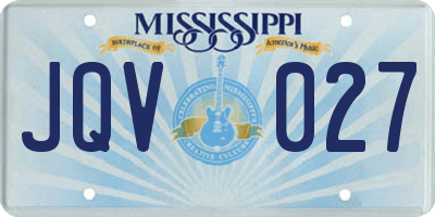MS license plate JQV027