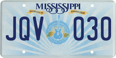 MS license plate JQV030