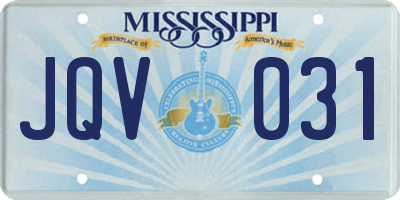 MS license plate JQV031