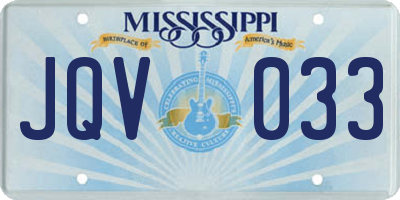 MS license plate JQV033