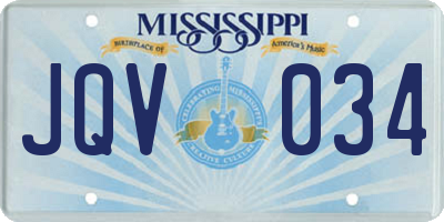 MS license plate JQV034