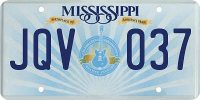 MS license plate JQV037