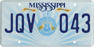 MS license plate JQV043
