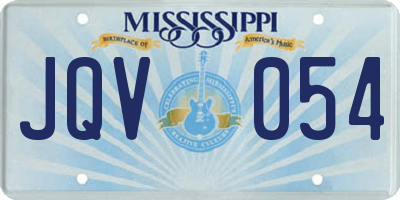 MS license plate JQV054