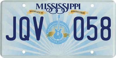 MS license plate JQV058