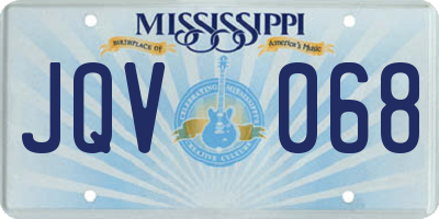MS license plate JQV068