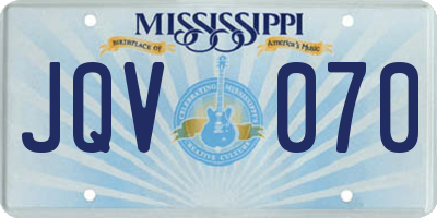 MS license plate JQV070
