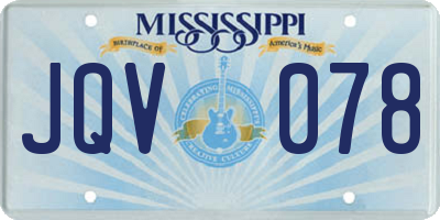 MS license plate JQV078