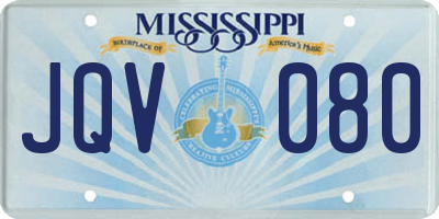 MS license plate JQV080