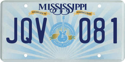 MS license plate JQV081