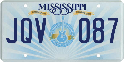 MS license plate JQV087