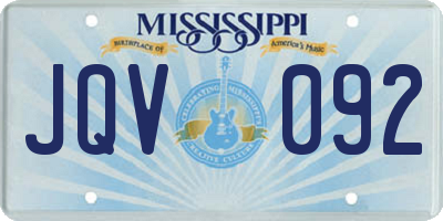 MS license plate JQV092
