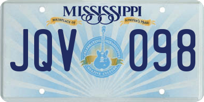 MS license plate JQV098