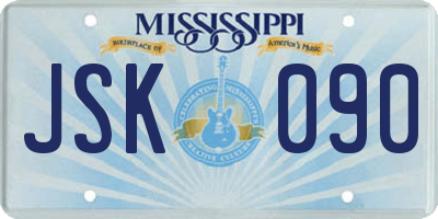 MS license plate JSK090