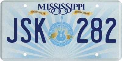 MS license plate JSK282