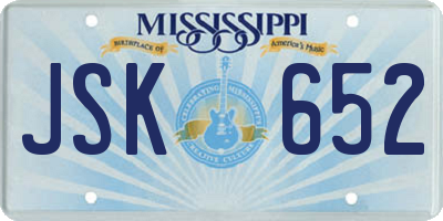 MS license plate JSK652
