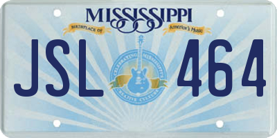 MS license plate JSL464