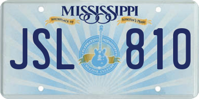 MS license plate JSL810