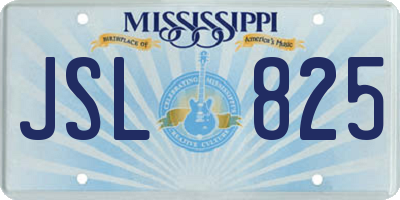 MS license plate JSL825
