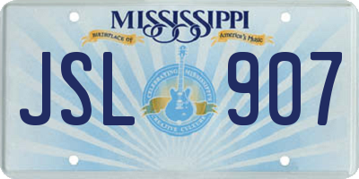 MS license plate JSL907