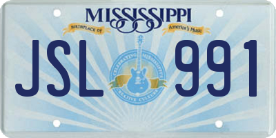 MS license plate JSL991