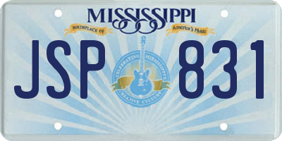 MS license plate JSP831
