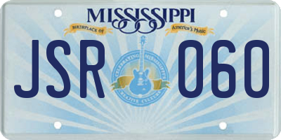 MS license plate JSR060