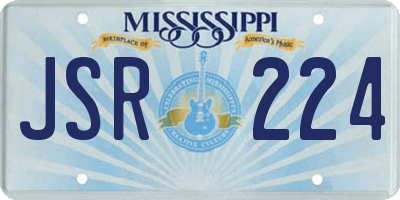 MS license plate JSR224
