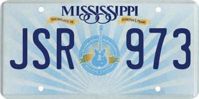 MS license plate JSR973