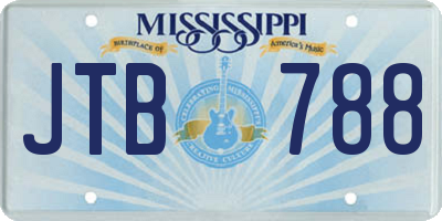MS license plate JTB788