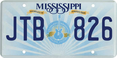 MS license plate JTB826